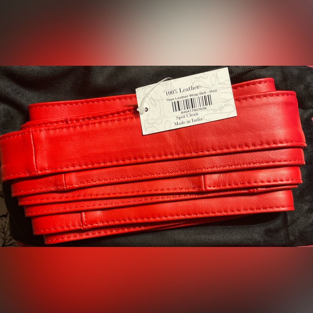 Sassy Jones Yaya Leather Wrap Belt - Red